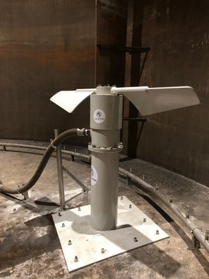 PG Submix agitator fitted into bottom of wastewater-tank at VEAS.